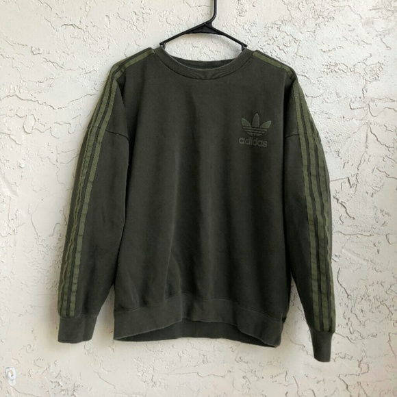 olive green adidas crew neck